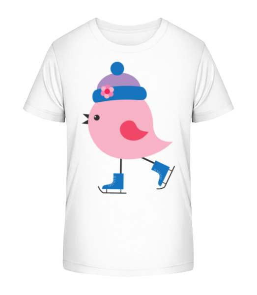 Schlittschuh Vogel - Kinder Bio T-Shirt Stanley Stella - Weiß - Vorne