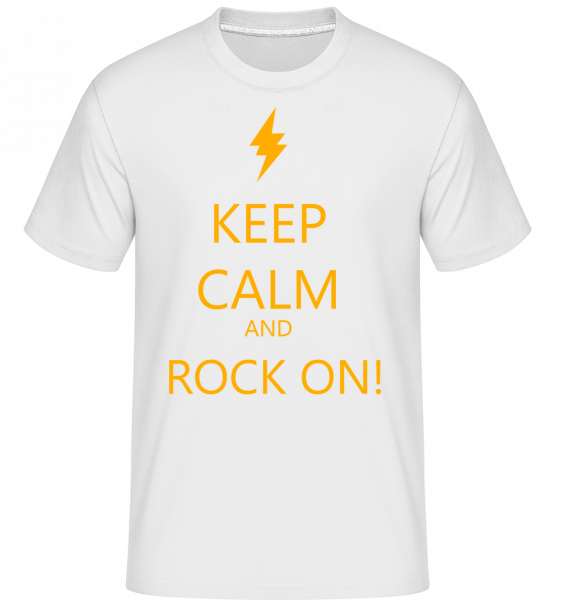 Keep Calm And Rock On! -  T-Shirt Shirtinator homme - Blanc - Devant