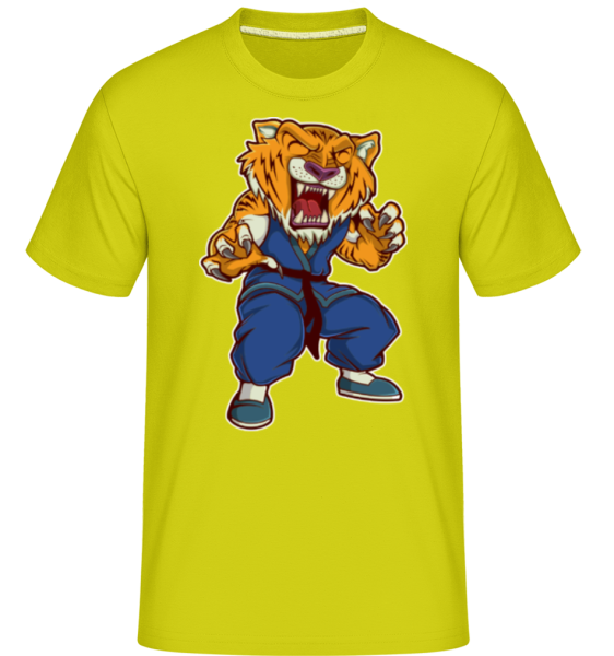 Tiger Kungfu - Shirtinator Männer T-Shirt - Lime - Vorne