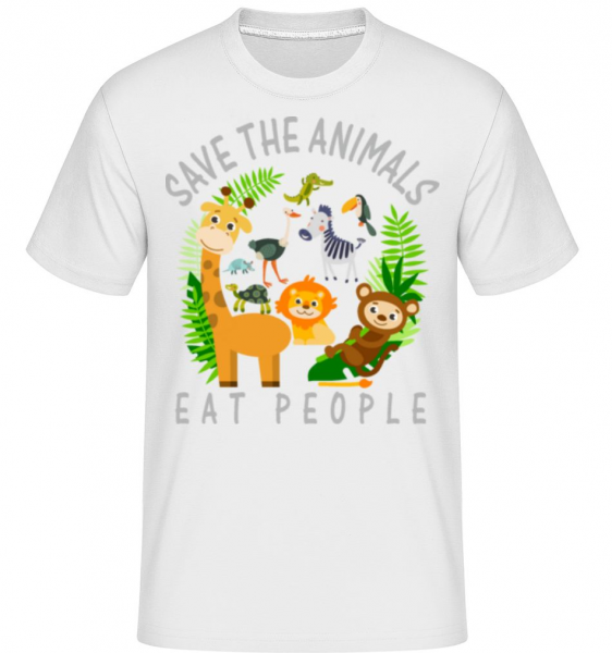 Save The Animals - Shirtinator Männer T-Shirt - Weiß - Vorne