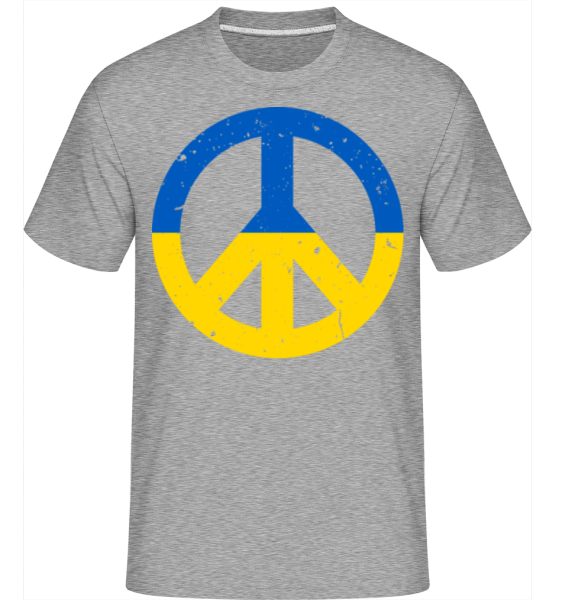 Friedenszeichen Ukraine Farbe - Shirtinator Männer T-Shirt - Grau meliert - Vorne