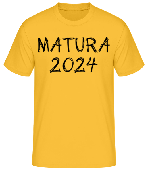 Matura 2024 - Männer Basic T-Shirt - Goldgelb - Vorne