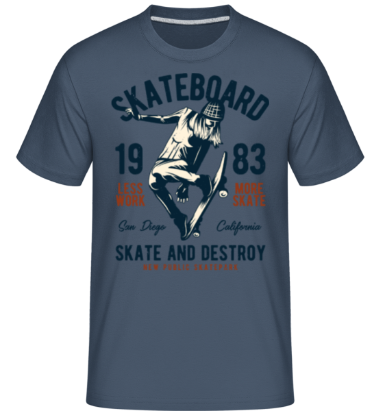 Skateboard 1983 -  T-Shirt Shirtinator homme - Bleu denim - Devant
