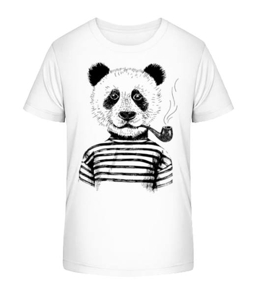 Hipster Panda - Kinder Bio T-Shirt Stanley Stella - Weiß - Vorne