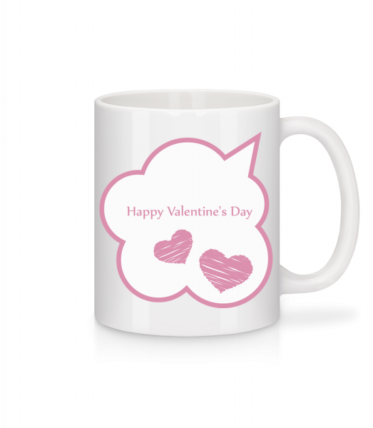 Happy Valentine's Day Bubble - Mug en céramique blanc - Blanc - Devant
