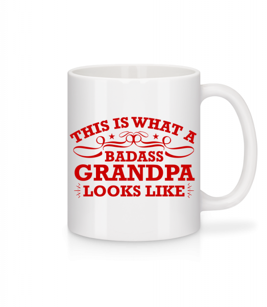 Badass Grandpa - Mug en céramique blanc - Blanc - Devant