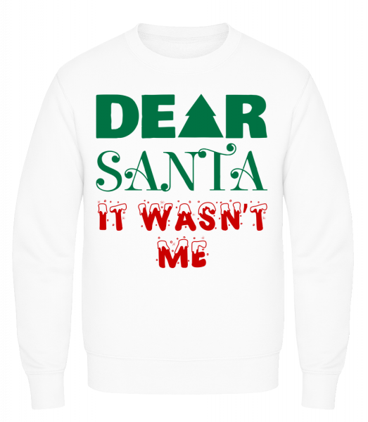 Dear Santa It Wasn't Me - Männer Pullover AWDis - Weiß - Vorn