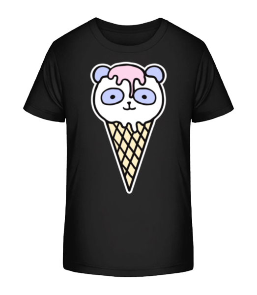 Panda Eis - Kinder Bio T-Shirt Stanley Stella - Schwarz - Vorne