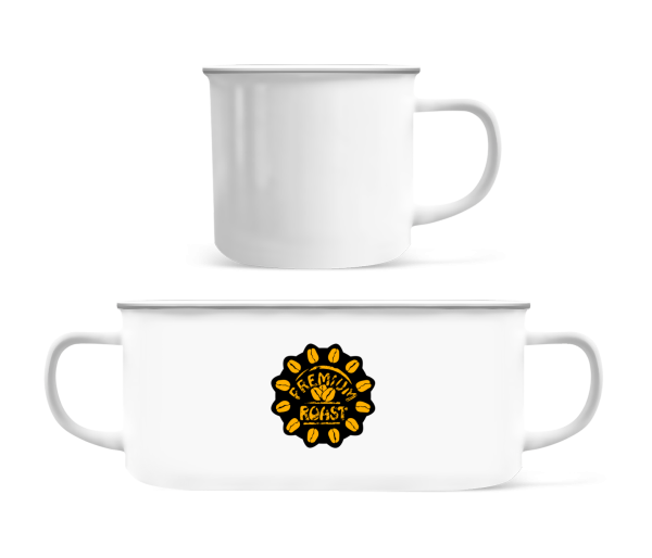 Premium Roast Coffee - Emaille-Tasse - Weiß - Vorne