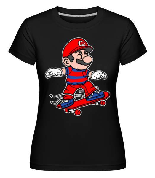 Mario Skateboard - Shirtinator Frauen T-Shirt - Schwarz - Vorne