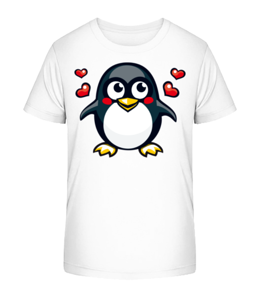 Love Penguin - Kinder Bio T-Shirt Stanley Stella - Weiß - Vorne