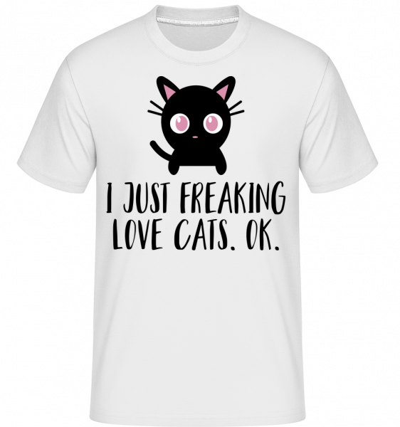 I Just Freaking Love Cats - Shirtinator Männer T-Shirt - Weiß - Vorn