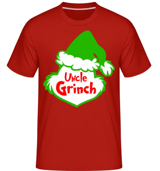 Uncle Grinch - Shirtinator Männer T-Shirt - Rot - Vorne