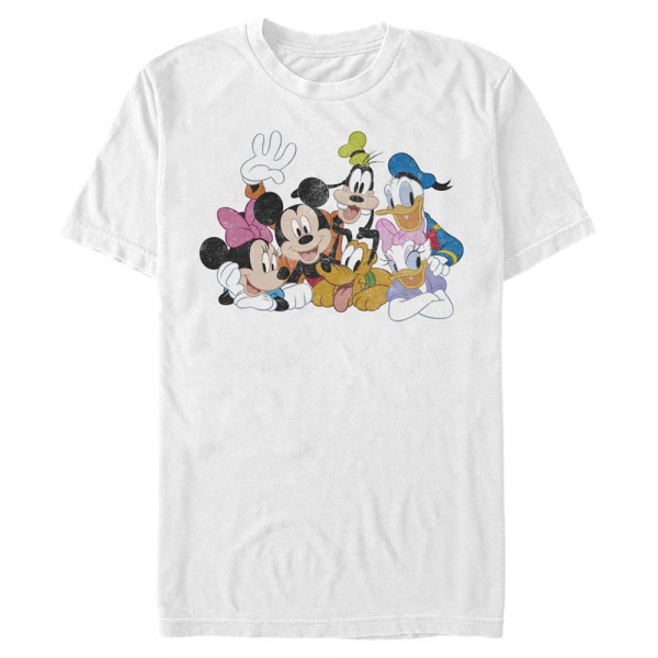 Disney Classics - Micky Maus - Skupina Mickey Group - Männer T-Shirt - Weiß - Vorne