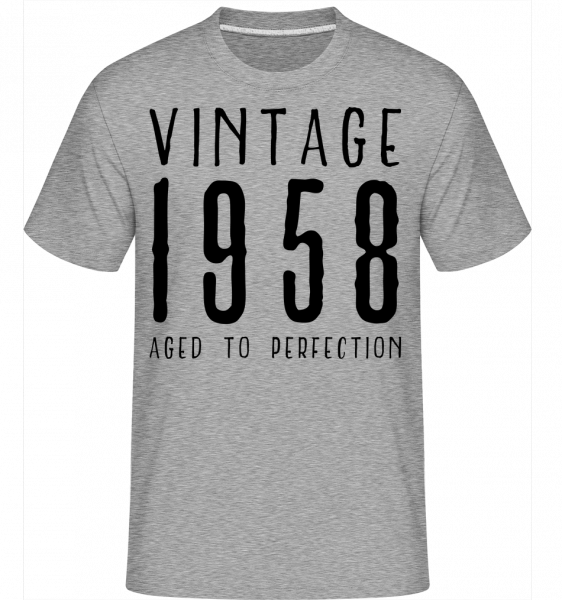 Vintage 1958 Aged To Perfection - Shirtinator Männer T-Shirt - Grau meliert - Vorn