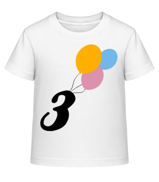 Geburtstag 3 Luftballons - Kinder Shirtinator T-Shirt - Weiß - Vorne