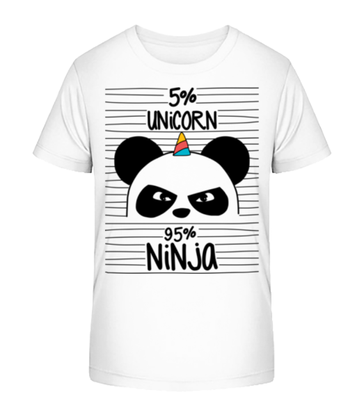 5% Unicorn 95% Ninja - Kinder Bio T-Shirt Stanley Stella - Weiß - Vorne