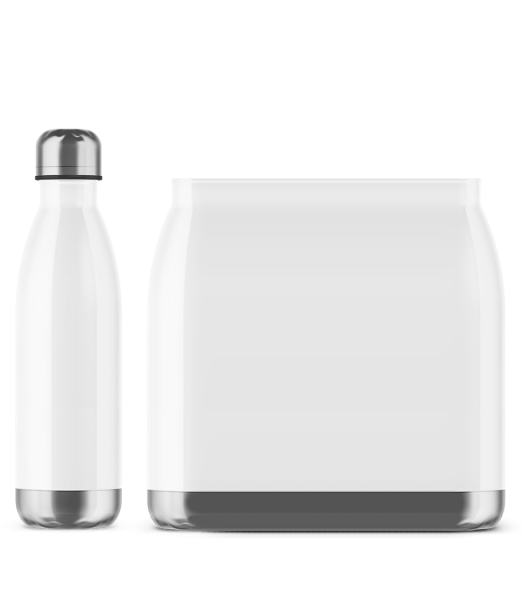 Thermosflasche 750 ml - Weiß / Silber - Vorne